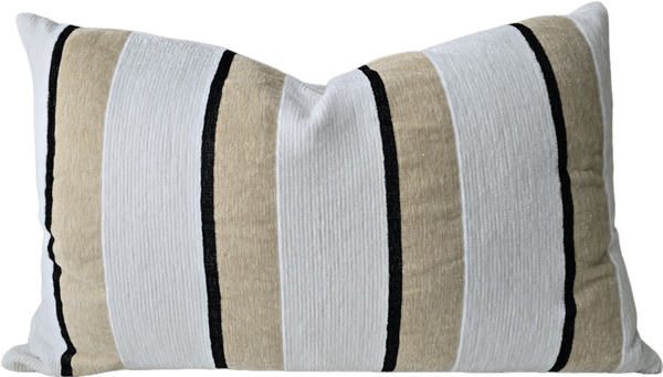 Palma Corduroy Cushion 40x60cm Lumbar - Off White | Sand | Black