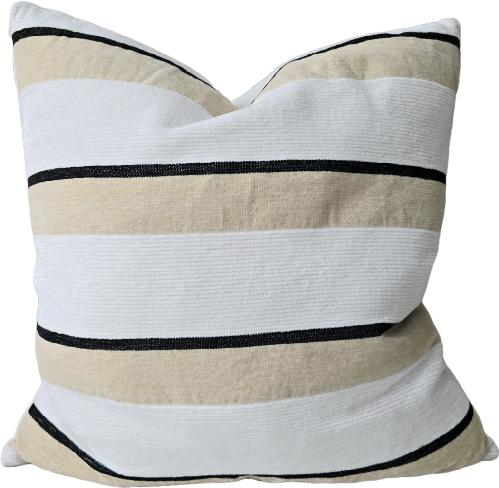 Palma Corduroy Cushion 55cm Square - Off White | Sand | Black