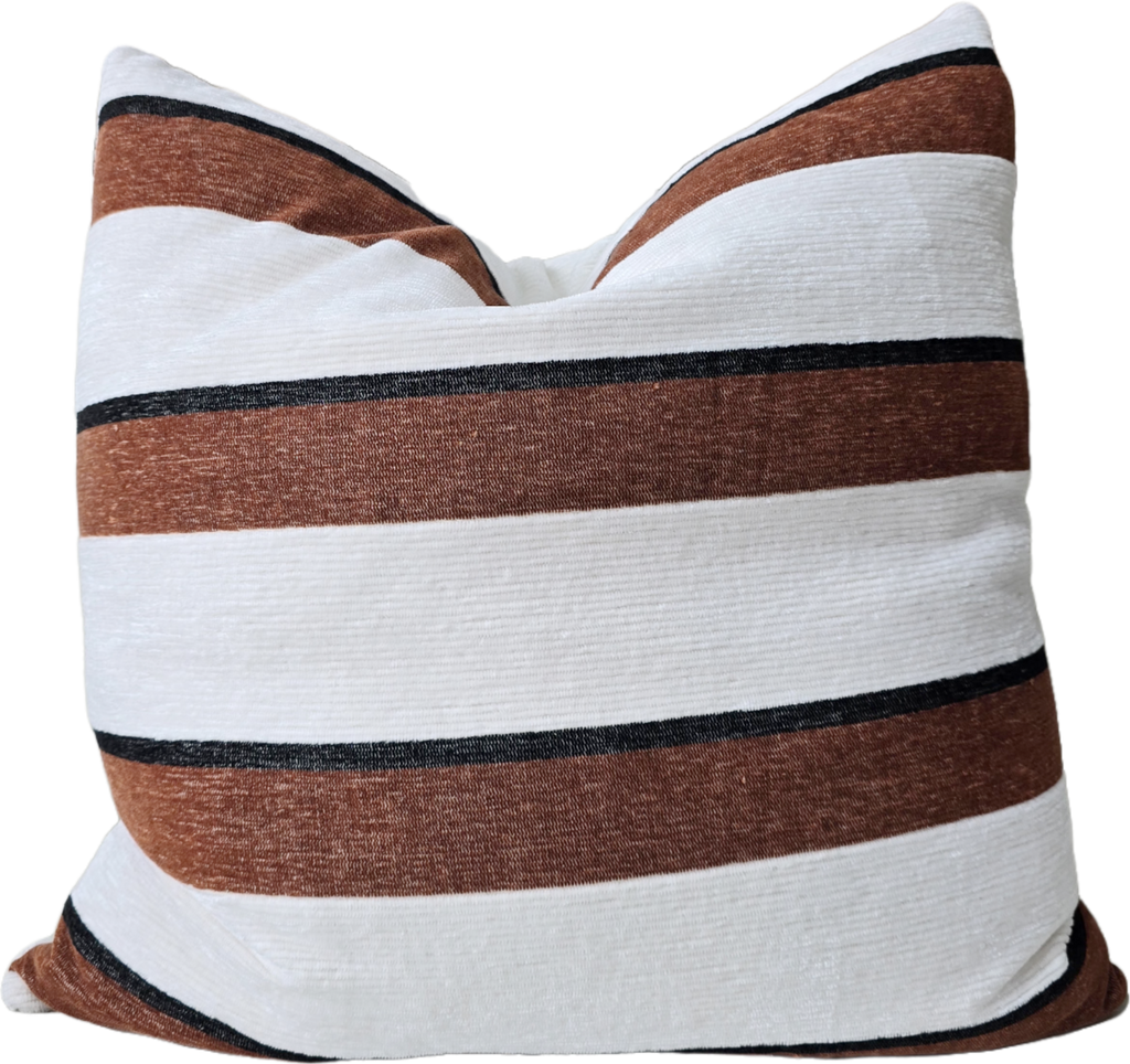 Palma Corduroy Cushion 55cm Square - Off White | Rust | Black