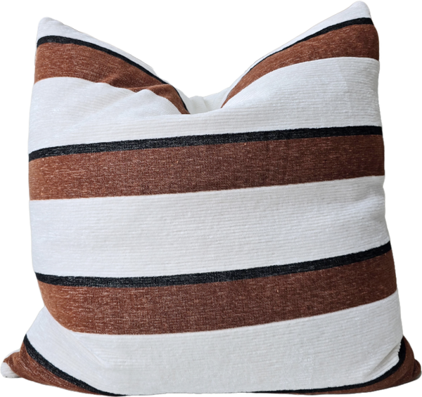 Palma Corduroy Cushion 55cm Square - Off White | Rust | Black