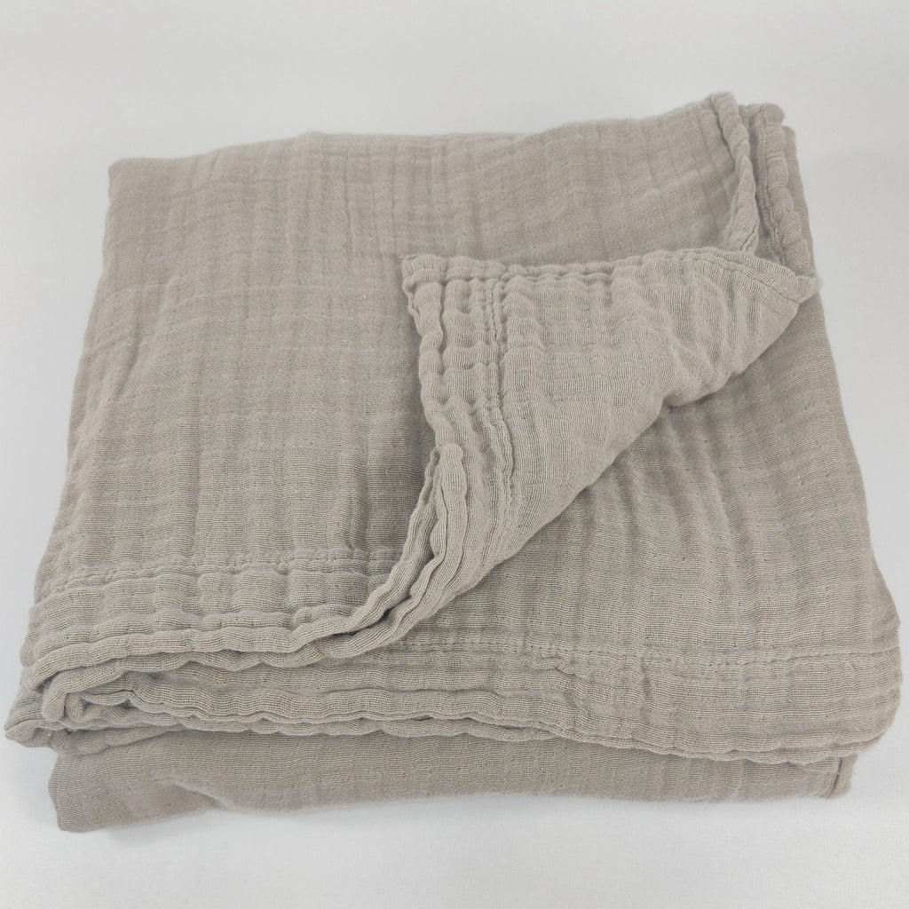 Wabi Sabi Stonewashed Cotton Muslin Massive Throw & Bedcover 230cmx200cm - Latte